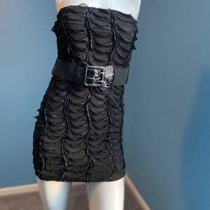 Strapless black dress